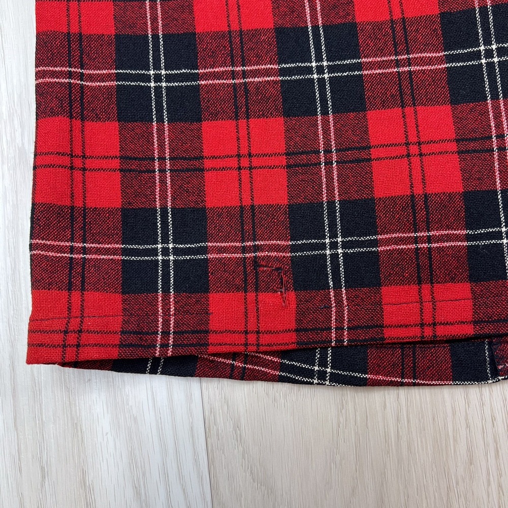Pendleton Long Sleeve Button Up Wool Flannel Shirt Mens Size Medium Red Plaid - Picture 8 of 10